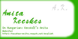 anita kecskes business card